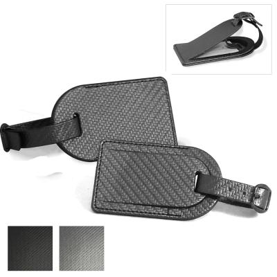 Image of Branded Large Luggage Tag With Carbon Fibre Effect 