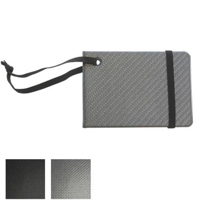 Image of Promotional Luggage Tag Notebook Style Carbon Fibre Effect 