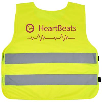 Image of Promotional kids safety vest high visibility neon yellow 7-12 years