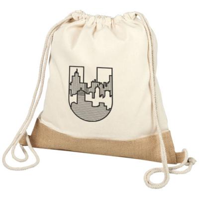Image of Promotional Backpack With Drawstrings Made From Eco Jute And Cotton 