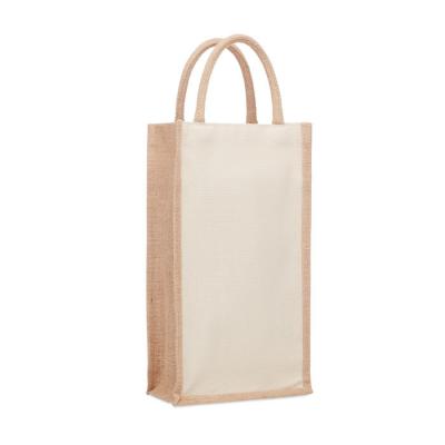 Image of Promotional Wine Gift Bags For Two Bottles Eco Jute