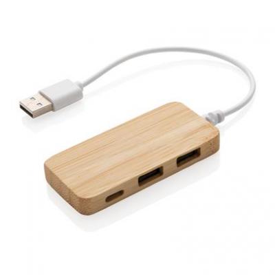 Image of Promotional Bamboo Hub With Type C Port