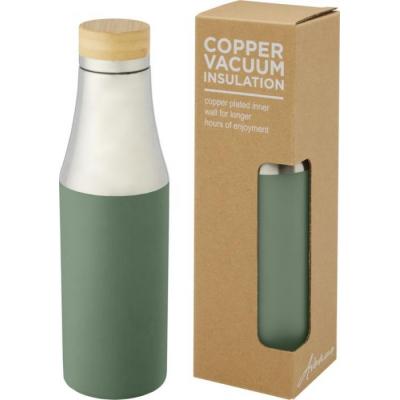 Image of Promotional Insulated Metal Bottle With Bamboo Lid