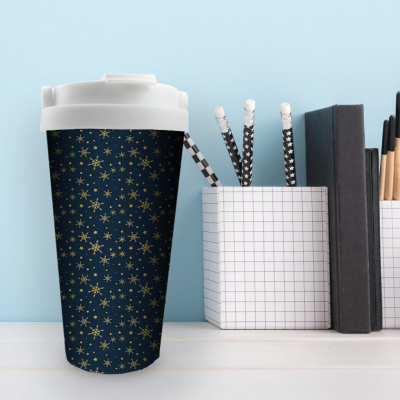Image of Promotional Christmas Takeaway Coffee Mug Reusable Midnight Snowflake