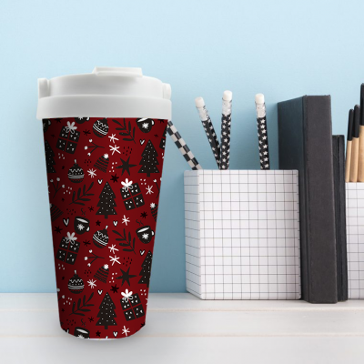 Image of Promotional Christmas Takeout Coffee Cup Reusable Red