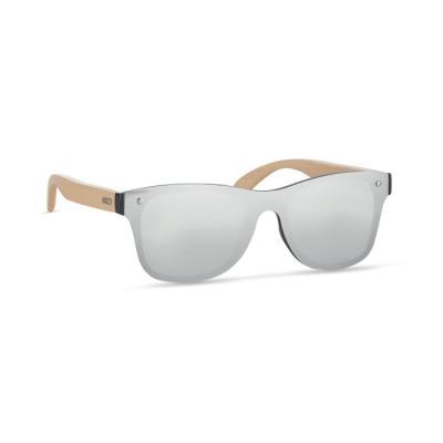 Image of Promotional Aloha Sunglasses With Bamboo Arms And Mirrored Lens