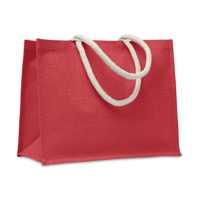 Image of Promotional Summer Beach Bag Made From Laminated Jute