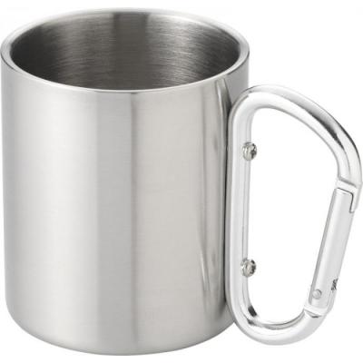 Image of Promotional Metal Camping Mug With Carabiner Clip