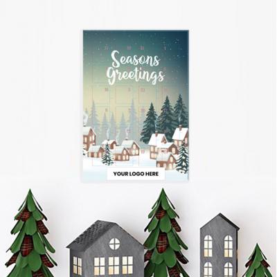 Image of Printed Advent Calendar Just Add Your Logo - Christmas Village UK Made
