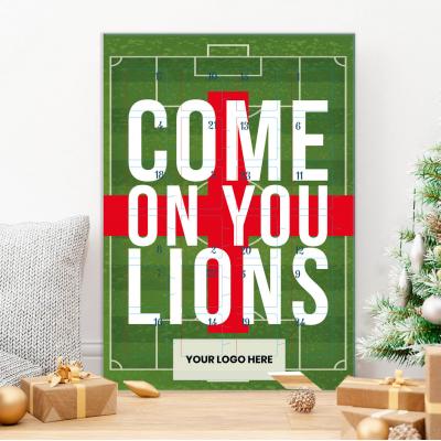 Image of Promotional Advent Calendars Printed With Your Bespoke Design - Come On You Lions Football World Cup 2022