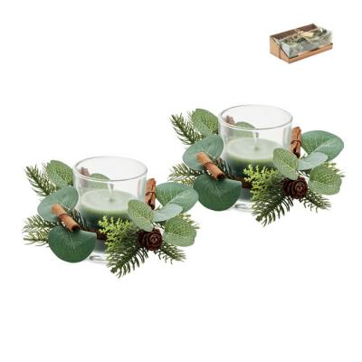 Image of Promotional Moss Christmas Candle Holder Gift Set