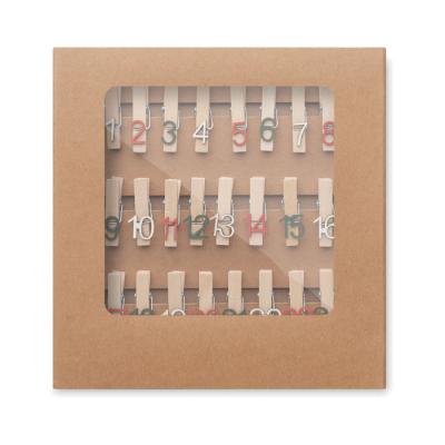Image of Promotional Christmas Advent Calendar Clips 24 In Gift Box