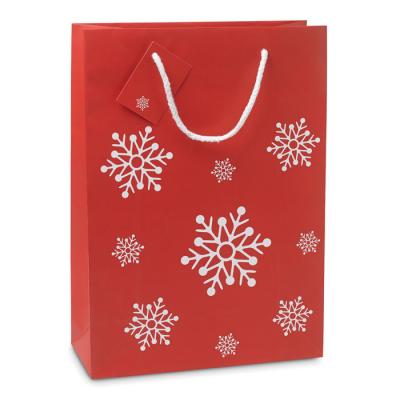Image of Promotional Christmas Gift Bag Red With Snowflakes Large