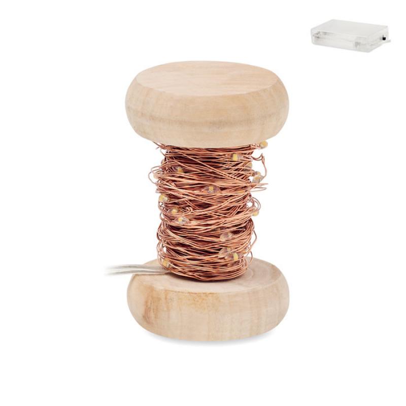 Image of Promotional Christmas LED Fairy Light On A Wooden Spool
