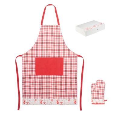 Image of Promotional Christmas Apron and Oven Gloves In Gift Box