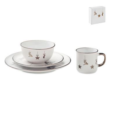 Image of Promotional Christmas Ceramic Place Setting Set In Gift Box