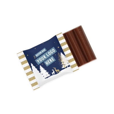 Image of Promotional Christmas Milk Chocolate Bar 3 Baton 15g UK Made