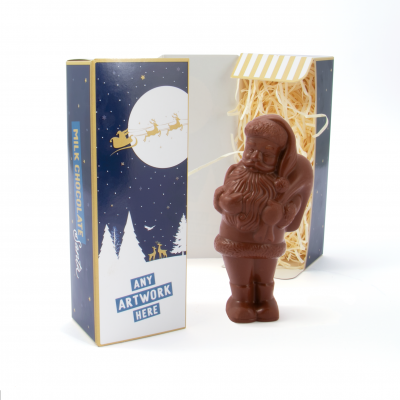 Image of Promotional Christmas Chocolate Santa In Eco Gift Box UK Made
