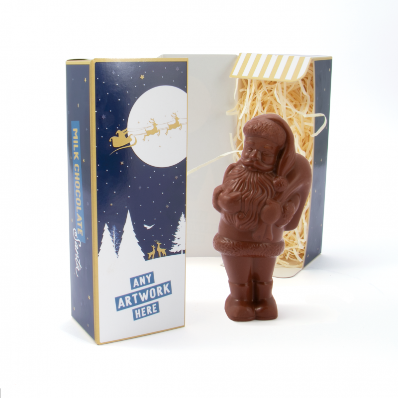 Image of Promotional Christmas Chocolate Santa In Eco Gift Box UK Made