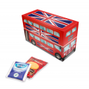 Image of Promotional Eco Union Jack Bus With Tea Bags and Shortbread Biscuits