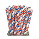 Image of Printed Union Jack Paper Straws