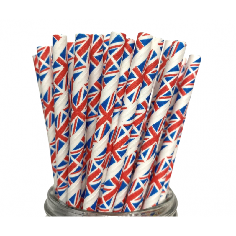Image of Printed Union Jack Paper Straws