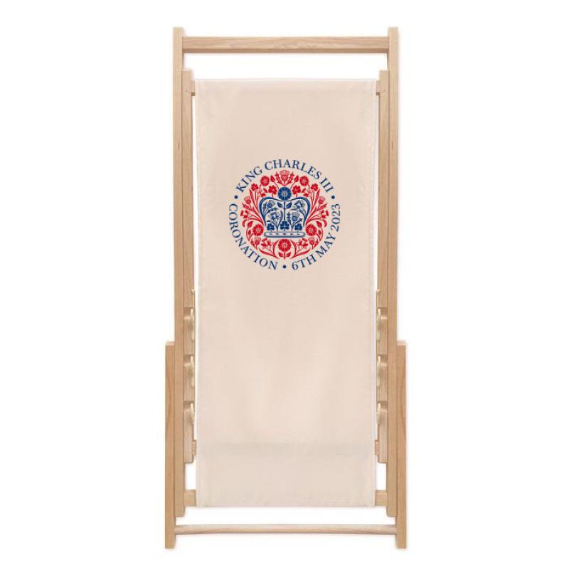 Image of Promotional King Charles Coronation Emblem Deck Chair