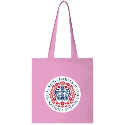 Image of King Charles Coronation Promotional Cotton Bag Madras Cotton Tote Bag 