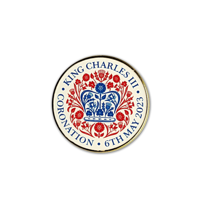 Image of King Charles Coronation Promotional Hard Enamel Badge With Official Emblem