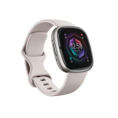 Image of Fitbit Sense 2 GPS Smartwatch Lunar White Platinum