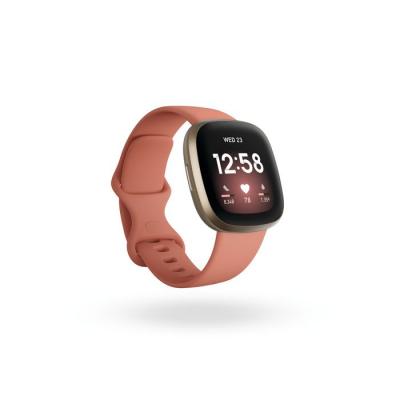 Image of Fitbit Versa 3 GPS Smartwatch Pink Clay Soft Gold Aluminium
