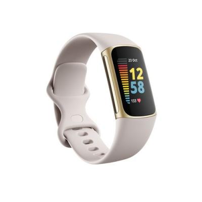 Image of Fitbit Charge 5 Activity Tracker Lunar White Soft Gold Stainless Steel