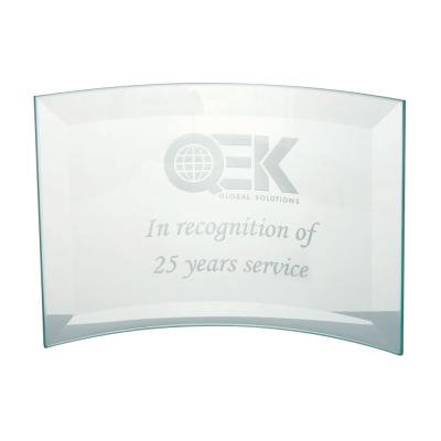 Image of Jade Glass Bevelled Crescent Award