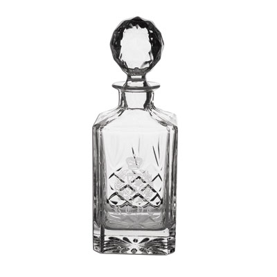 Image of Blenheim Lead Glass Crystal Panel Square Decanter