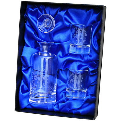 Image of Promotional Mini Decanter and 2 Shot Glasses Gift Set