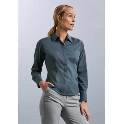 Image of Promotional Ladies Shirt- Ladies Shirt Long Sleeve (Poplin) Colours: white, black, blue