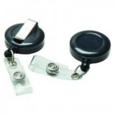 Image of Promotional Plastic Pull Reels (UK Stock: Available In Black Or White)