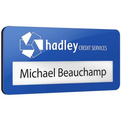 Image of Promotional Name Badges Metal Faced Window Badges 100% Recycled