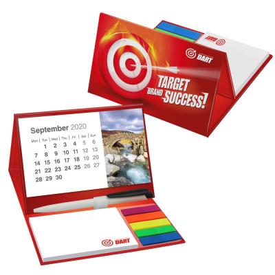 Image of Full Colour Printed Desk Calendar With Pen, Notepad & Sticky Notes