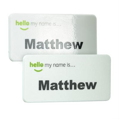 Image of Promotional Name Badges Recycled With Antibacterial Coating UK Made