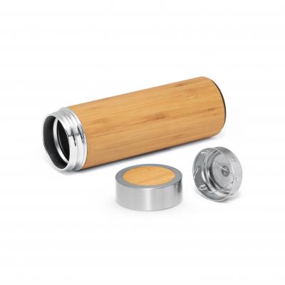 Image of Promotional Insulated Bamboo And Steal Bottle With Tea Infuser