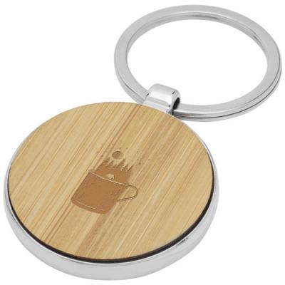 Image of Nino bamboo round keychain