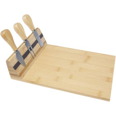 Image of Mancheg bamboo magnetic cheese board and tools
