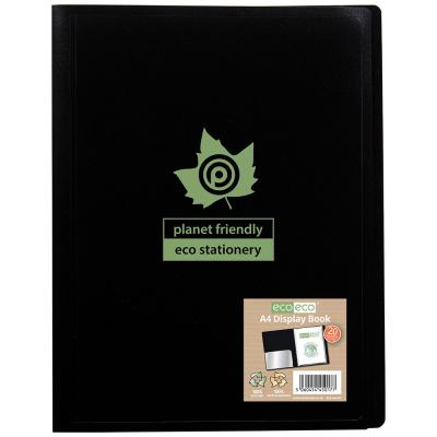 Image of Eco-Eco A4 100% Recycled 20 Pocket Black Flexicover Display Book