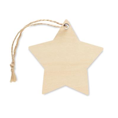 Image of KAZARI Christmas Wooden Hanging Star Ornament