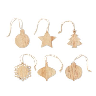 Image of CHRISET Set of Wooden Christmas Tree Ornaments