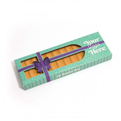 Image of Christmas Eco 12 Baton Bar Box - Gold Chocolate Bar - Present Box