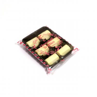 Image of Christmas Flow Wrapped Tray 6 White Raspberry Chocolate Truffles