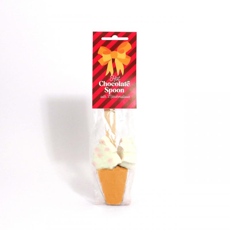 Image of Eco Info Card - Gold Hot Chocolate Spoon with Festive Marshmallows