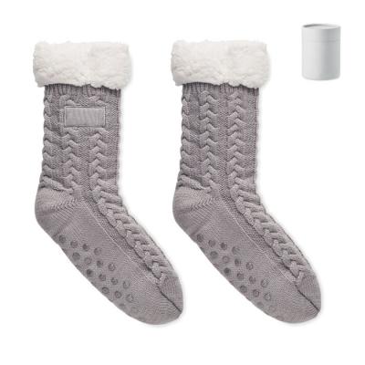 Image of CANICHIE L Cable Knit Slipper Socks 
